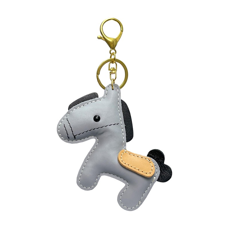 [Yocipa] Cute Genuine Leather Horse Keychain with Horse Design Charm