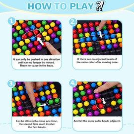 120 Pcs Dual Dual Intellectual Chessboard, Strategy Puzzle Board Game for Kids, 2 to 4 Players Family Travel Party Games, Rainbow Game Marbles Gifts for Boys Girls