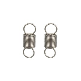 sourcing map Tension Spring Wire Diameter 0.02 Inch AD 0.2 Inch 0.59 Inch Free Length Stainless Steel Small Double Hook Tension Spring