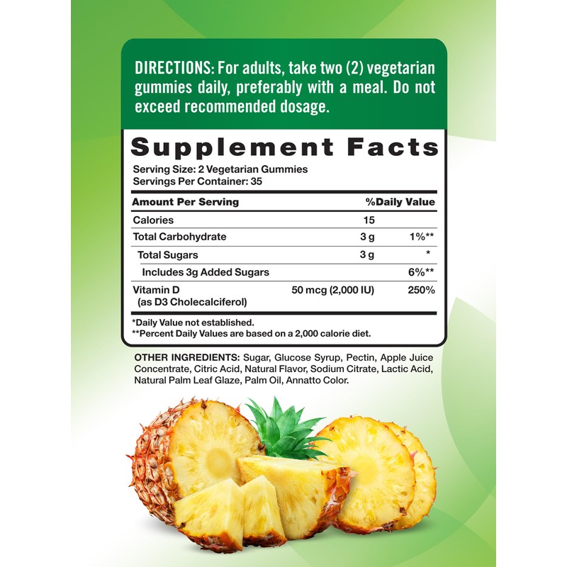 Nature's Truth Vitamin D3 Gummies | 2000 IU | 70
