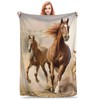 Bidesk Horse Throw Blanket - Soft, Cozy and Warm Flannel
