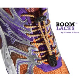BOOMLACES "Laces with Power" No Tie Shoelaces for Boys and Girls (Solid Navy)