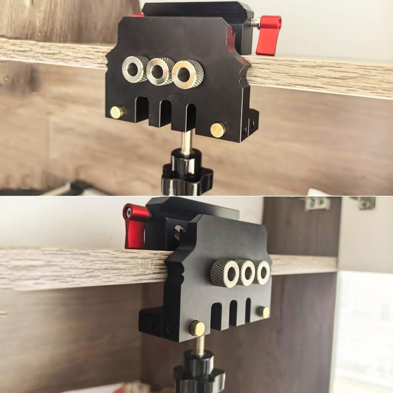 Adjustable Self Centering Doweling Jig,3-in-1 Woodworking Dowel Jig,L/T Shaped Woodworking