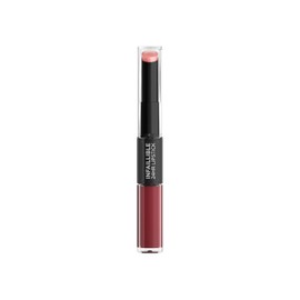 L'Oréal Paris, Infallible 24hr Lipstick, labial de larga duración de dos pasos: líquido y balsamo, Tono 502 Red to Stay