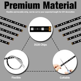 PESIC 10x DC12V 30cm 15 SMD LED Car Truck Flexible Waterproof Light Strip Green