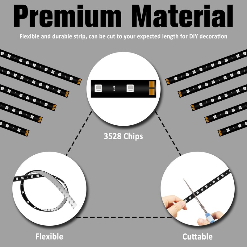 PESIC 10x DC12V 30cm 15 SMD LED Car Truck Flexible