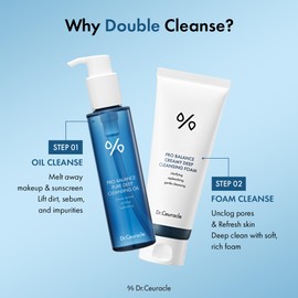 Dr.Ceuracle Pro Balance Cleanser Duo Set (Cleansing Oil & Cleansing Foam) - Hydrating pH Balanced Daily Facial Wash for All Skin Types, Korean Skincare Gift Set