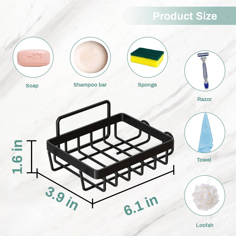 Oasiteege Adhesive Soap Bar Holder for Shower Wall, Self Draining