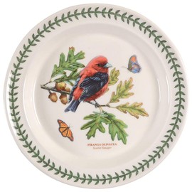 PORTMEIRION BOTANIC GARDEN BIRDS Dinner plate scarlet tanager