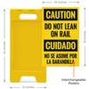 Caution Do Not Lean On Rail Bilingual Sidewalk Sign Kit,