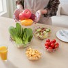 5 x Clear Plastic Salad Bowls, Reusable Mixing Serving Bowls