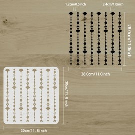 FINGERINSPIRE Reusable Beads Pattern Stencil - 11.8x11.8inch, Allover Designs for Wall, Tile, Furniture and Paper