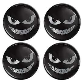 SkinoEu Wheel Centre Cap Stickers 3D Domed 4 Pack 50mm Wheel Emblem A 9450