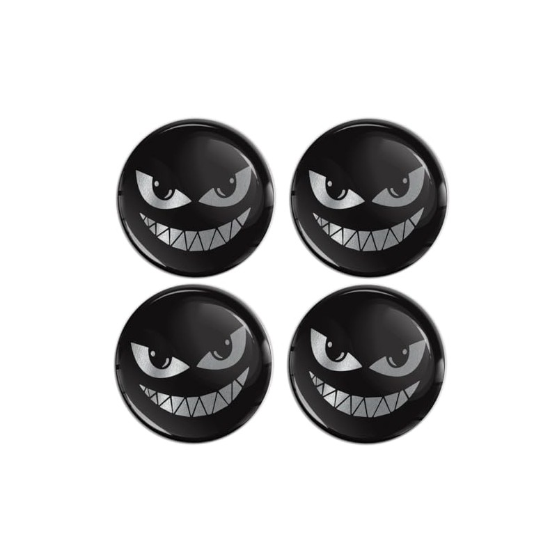 SkinoEu Wheel Centre Cap Stickers 3D Domed 4 Pack 50mm