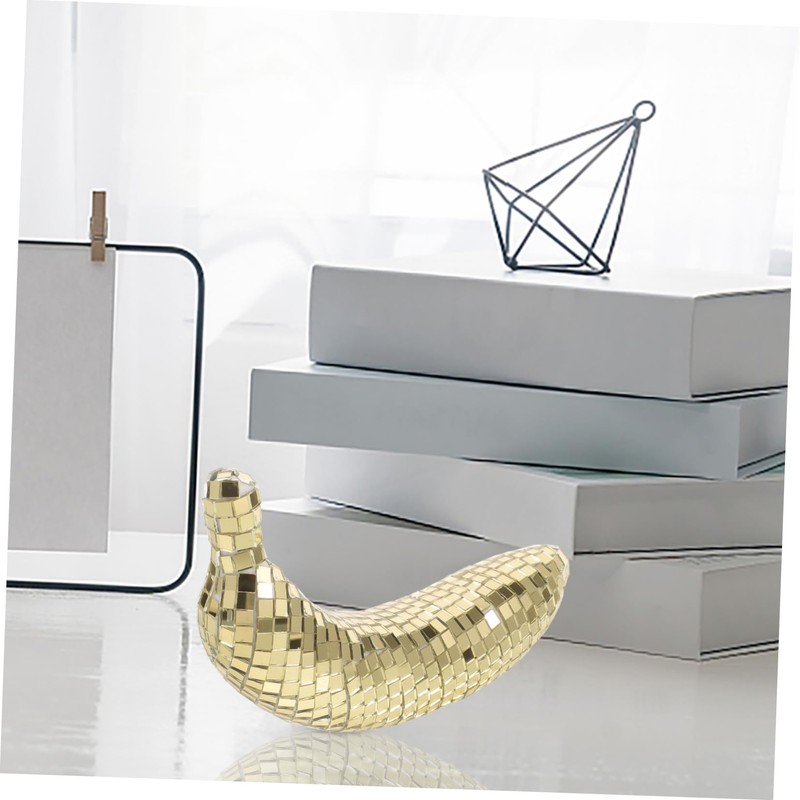 VICASKY Reflective Disco Banana Ornament Retro Decorative Fruit Figurine for