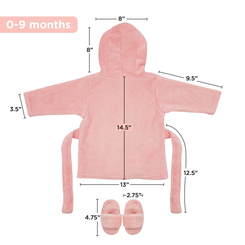 Rising Star Pink Bathrobe Spa Set, Robe, Slippers & Cap