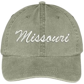Trendy Apparel Shop Missouri State Embroidered Low Profile Adjustable Cotton Cap - Khaki