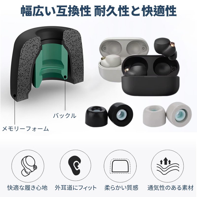 DELUXEFOX Memory Foam Earbud Tips Ear Tips Sponge Ear Plugs