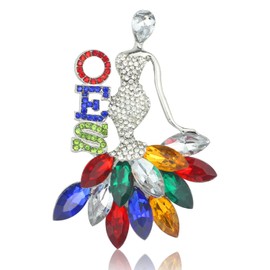Order of The Eastern Star Gift for Women Rhinestone OES Brooch Pin OES Gift Greek Sorority Gift Paraphernalia Jewelry OES Symbol Jewelry (Girl OES Pin)