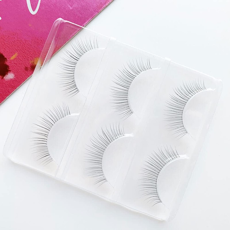 Musegetes False Eyelashes 4D Clear Band False Eyelashes Natural False