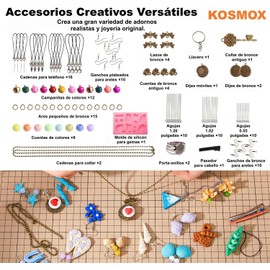 KOSMOX 205 Piezas Kit de Arcilla Polimérica – 60 Colores, 19 Herramientas y 16 Accesorios Creativos, Arcilla para Modelar Segura y No Tóxica, Manualidades para Niños y Adultos, Regalo de Arte DIY