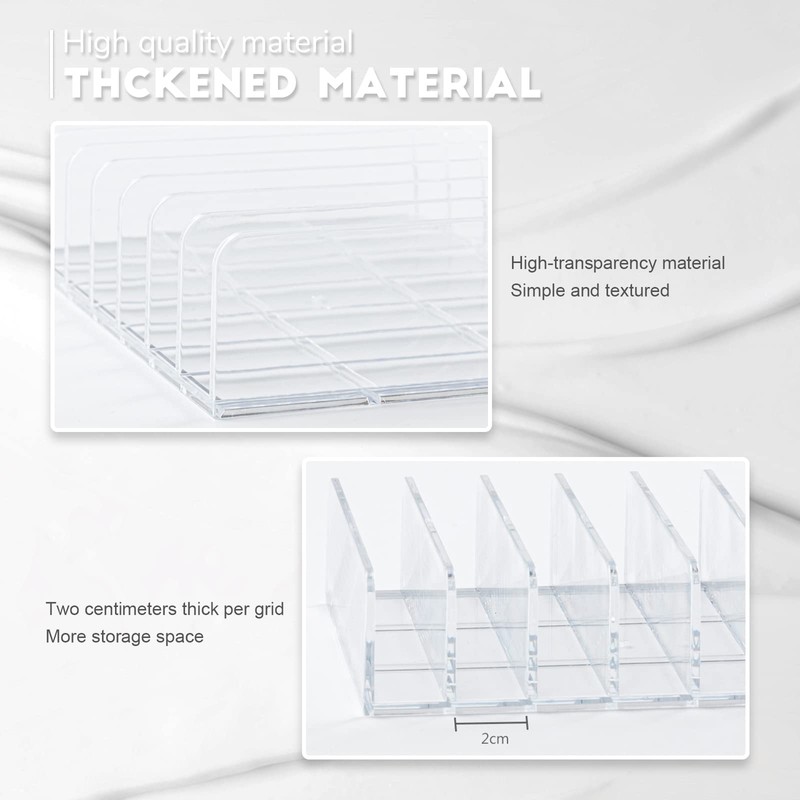 2 Pack Acrylic Makeup Palette Organizer,7 Spaces Plastic Makeup Holder