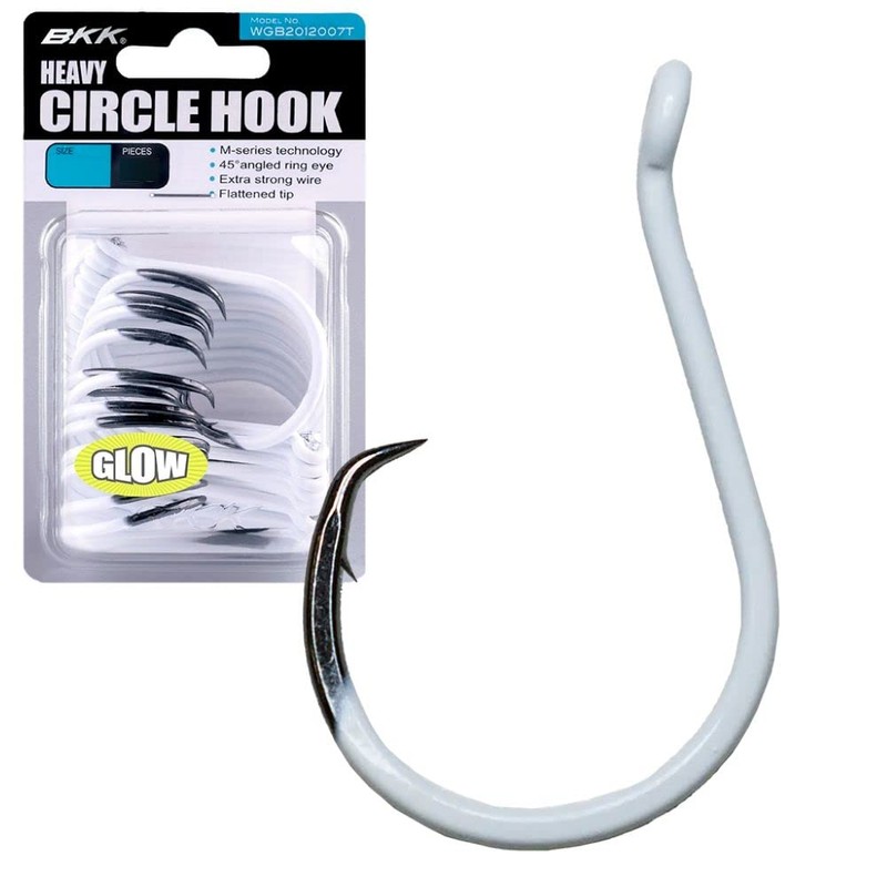 BKK Heavy Circle Hooks Glow Bulk Pack 6/0 Qty 25