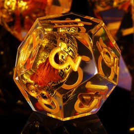 ORUZA DND Dice Set Lord of the Rings, 7 Pieces Polyhedral DND Dice Set Sharp Edge D&D Dice for Dungeons and Dragons Pathfinder RPG MTG Role Play Dice