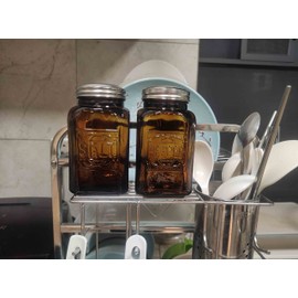 Ritadeshop Depression Style Glass Salt and Pepper Shakers (Amber)