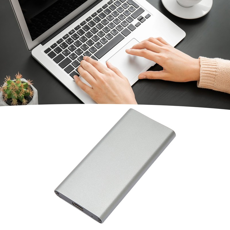 Tyep C to MSATA Enclosure Aluminum Alloy USB3.1 Gen2 Type