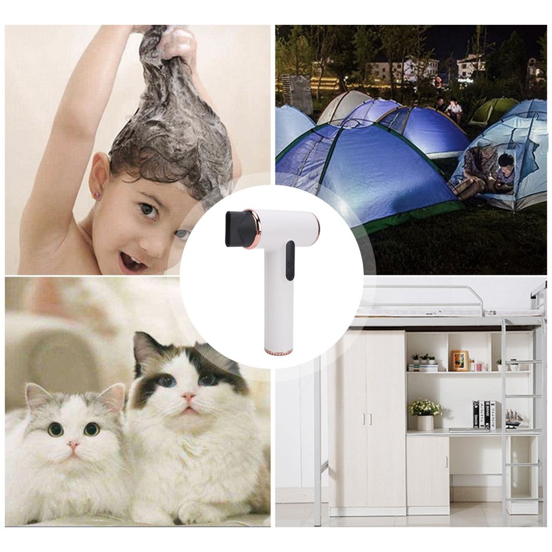 Cordless Hair Dryer 3 Speeds 3 Temp USB Rechargeable Portable