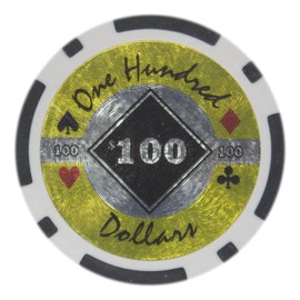 Brybelly Black Diamond Poker Chip Heavyweight 14-gram Clay Composite – Pack of 50 ($100 Black)