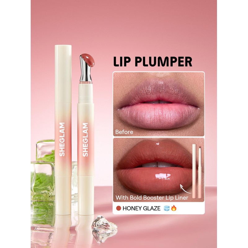 SHEGLAM Hydrating Lip Gloss Cruelty-Free Plumping Peptides-Honey Glaze