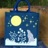 Shared Earth Hare and Moon Jute Shopping Bag, 30 x