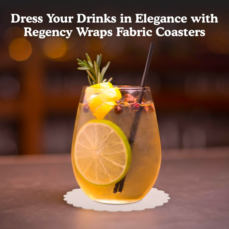 Regency Wraps Elegant Disposable Fabric Coasters, Set of 12