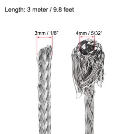 sourcing map 9.8Ft - 1/8 Inch 304 Stainless Steel Sleeving Expandable Hose Cover