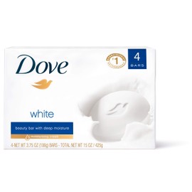 Dove Beauty Bar Gentle Skin Cleanser Moisturizing for Gentle Soft Skin Care Original Made With 1/4 Moisturizing Cream 3.75 oz, 4 Bars