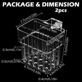 KFHENSOMR Aquarium Plant Holder 2Pcs Clear Hanging Fish Tank Plant Pot Holder ABS Aquatic Plants Basket Pot Cups Holders with Hole for Aquaponic Plants Cultivation Aquarium Water Feature Decoration