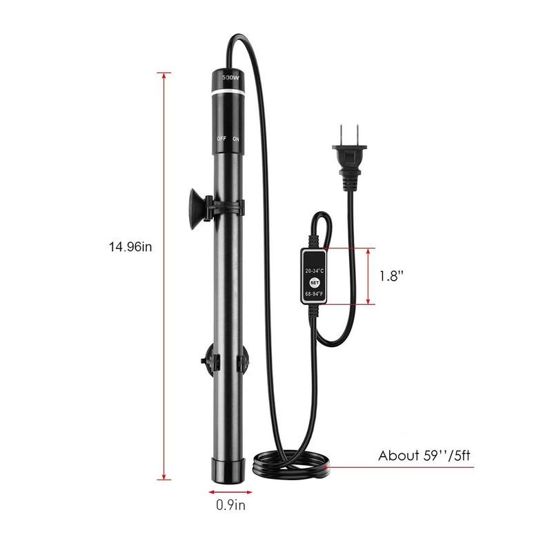 MQ Titanium Alloy 500W Aquarium Heater for Salt and Fresh