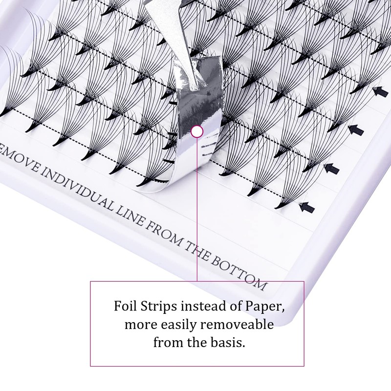 Volume Eyelashes, 10D, 0.07 mm, C curl, 13 mm, Individual