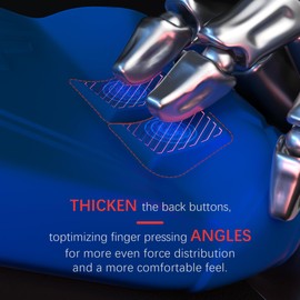 PlayVital Armor Series Ergonomic Case for Steam Deck LCD, Soft Cover Protective Silicone Protector with Back Button Enhancement Designed & Thumb Grips Caps for Steam Deck - Blue