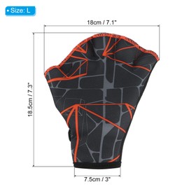 PATIKIL Swim Gloves with Ribbon Swimming Gloves Printed Waterproof Training Parts Swimming Dive Large Dark Grey