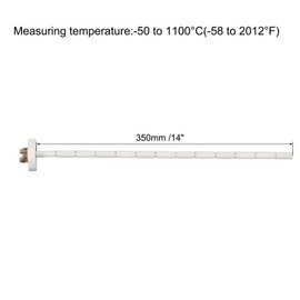 MECCANIXITY 14" K Type Ceramic Kiln Furnace Probe Thermocouple Sensor for Muffle Furnace Oven, High Temperature -50 to 1100°C 2x350mm