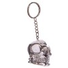 Silver Crystal Eyed Skull Cork Fantasy Keyring