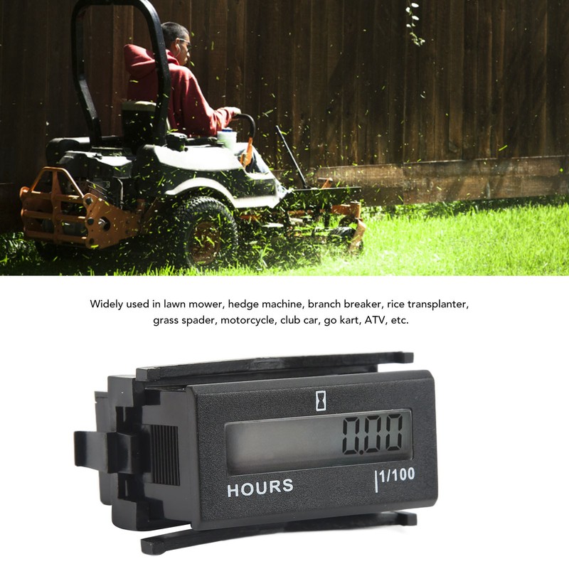 Universal Digital Tach Resettable Hour Meter IP65 Waterproof for Lawn