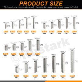 Rustark 110Pcs 22 Sizes 304 Stainless Steel Dowel Pin Assortment Kit M2 M3 M4 M5 Cylindrical Shelf Support Pegs Pin Rod Fastener Elements for Mechanical Manufacturing Industry