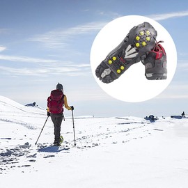 Milaloko Ice Grips, Ice & Snow Grips Cleat Over Shoe/Pro Winter Ice Grips for Shoes and Boots - 10 Traction Cleats for Snow and Ice (XL[Women:13-16/Men:11-14])