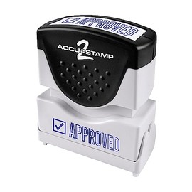 Accu-Stamp2® Pre-Inked Message Stamp, Approved, 1/2" x 1 5/8", Blue