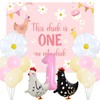 Chicken 1st Birthday Party Decoration The Chick Is One Birthday
