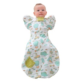 LOVABYLUCK Baby Transition Swaddle Sleep Sack with 2-Way Zipper Self-Soothing Swaddle 100% Cotton Soft Comfortable Transition Sleep Sack